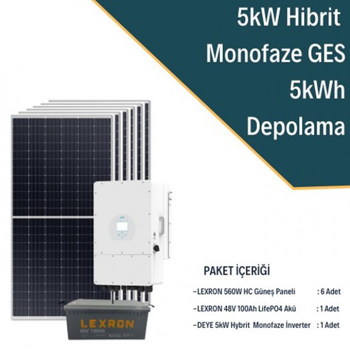 5kW MONOFAZE HİBRİT SİSTEM 4